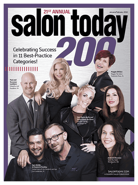 Salon Today cover featuring stylists celebrating top best-practice categories.