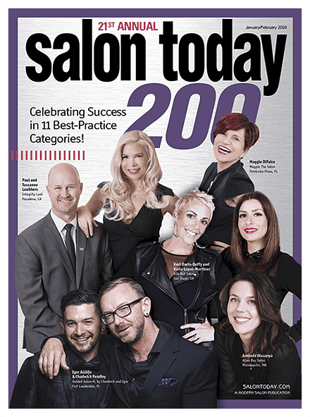Salon Today cover featuring stylists celebrating top best-practice categories.