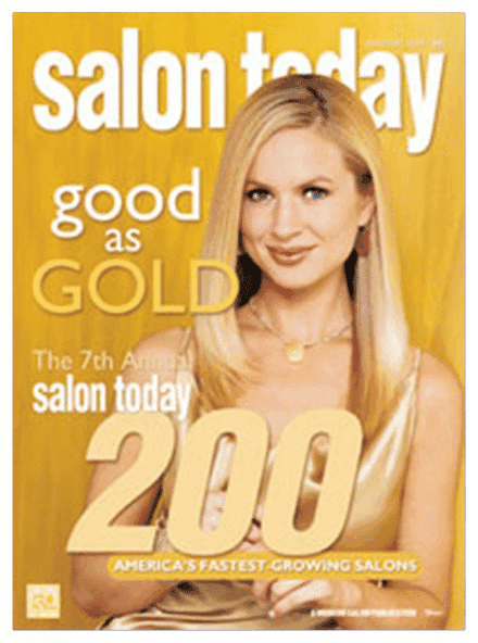 Cover of "Salon Today" magazine featuring a woman and the title "Good as Gold".