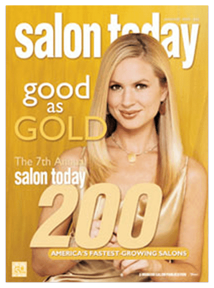 Cover of "Salon Today" magazine featuring a woman and the title "Good as Gold".